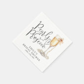 Serviette En Papier Mariage élégant perles et prosecco (Coin)