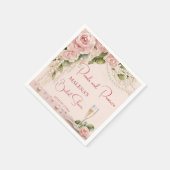 Serviette En Papier Mariage élégant perles et prosecco impression (Coin)