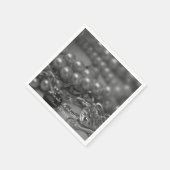 Serviette En Papier Mariage Élégant Perles Noires & Blanches de Style  (Coin)