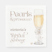 Serviette En Papier Mariage élégant perles & prosecco (Devant)