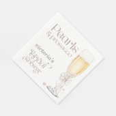 Serviette En Papier Mariage élégant perles & prosecco (Coin)