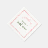 Serviette En Papier Mariage élégant rose et vert shower de couleur (Coin)