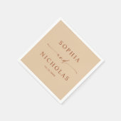 Serviette En Papier Mariage Élégant | Sable de pêche chaud Boisson mod (Coin)