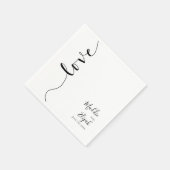 Serviette En Papier Mariage, Élégant, Simple, Typographie, Script, (Coin)