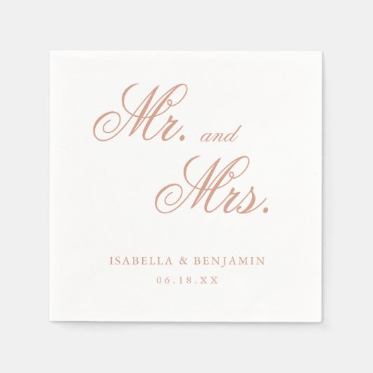 Serviette En Papier Mariage élégant traditionnel Rose rose (Devant)