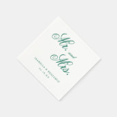 Serviette En Papier Mariage élégant traditionnel vert émeraude (Coin)