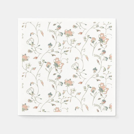 Serviette En Papier Mariage élégant Trailing Floral (Devant)