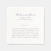 Serviette En Papier Mariage élégant violet propre (Devant)