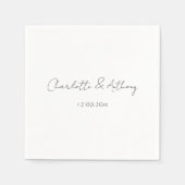 Serviette En Papier Mariage Élégante calligraphie Créative Noir Blanc (Devant)