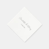 Serviette En Papier Mariage Élégante calligraphie Créative Noir Blanc (Coin)