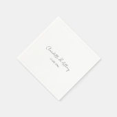 Serviette En Papier Mariage Élégante calligraphie Créative Noir Blanc (Coin)