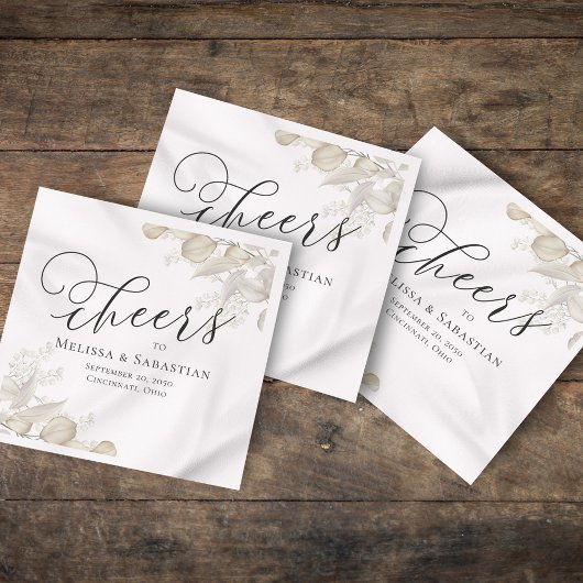 Serviette En Papier Mariage Elégante verdure à la fois simple