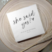 Serviette En Papier Mariage Elle a Dit Oui Mariage Moderne Écriture Ma