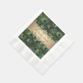 Serviette En Papier Mariage Emerald Green Gold Peacock (Coin)
