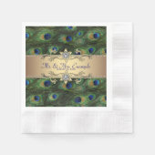 Serviette En Papier Mariage Emerald Green Gold Peacock (Devant)