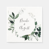 Serviette En Papier Mariage Emerald Greenery (Devant)