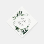 Serviette En Papier Mariage Emerald Greenery (Coin)