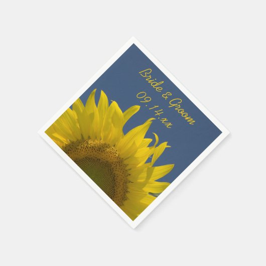 Serviette En Papier Mariage émergent du tournesol jaune (Coin)