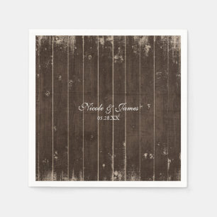 Serviette En Papier Mariage en bois rustique de style western campagne