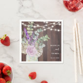 Serviette En Papier Mariage en bois rustique Mason Jar (En situation)