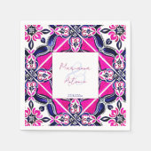 Serviette En Papier Mariage en carreaux rose bleu mexicain modèle (Devant)