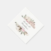 Serviette En Papier Mariage en coton rose pâton (Coin)
