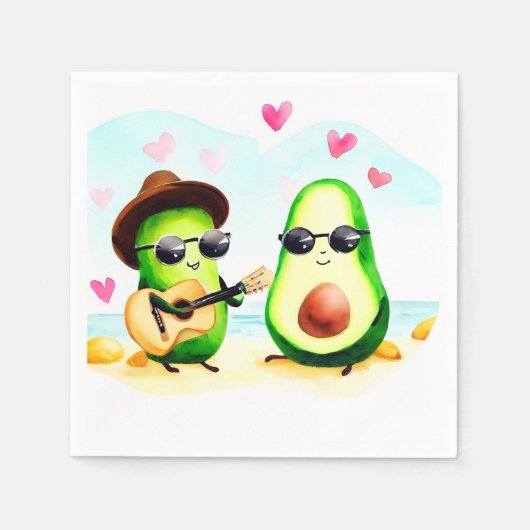 Serviette En Papier Mariage en couple Avocado (Devant)