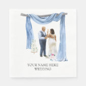 Serviette En Papier Mariage en couple noir illustré (Devant)