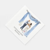 Serviette En Papier Mariage en couple noir illustré (Coin)