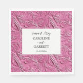 Serviette En Papier Mariage en cuir rose chic (Devant)