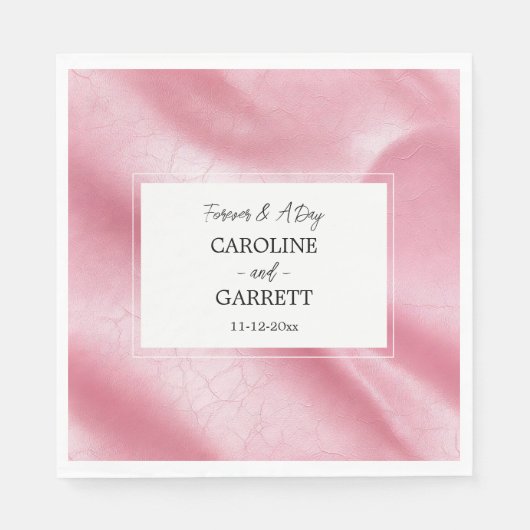 Serviette En Papier Mariage en cuir rose Faux (Devant)