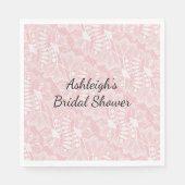 Serviette En Papier Mariage en dentelle florale rose (Devant)