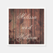 Serviette En Papier Mariage en Faux Dentelle Rouge (Devant)