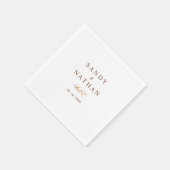 Serviette En Papier Mariage en feuille de Boho beige Napkin (Coin)