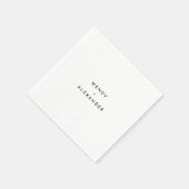 Serviette En Papier Mariage en gras moderne blanc (Coin)