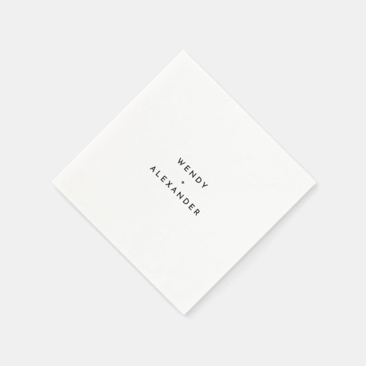 Serviette En Papier Mariage en gras moderne blanc (Coin)
