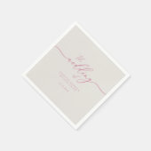Serviette En Papier Mariage en ivoire rose (Coin)