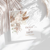 Serviette En Papier Mariage en laiton de Pampas Neutre Boho