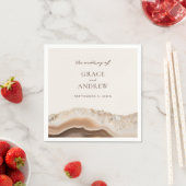 Serviette En Papier Mariage en marbre d'Agate de pierre (En situation)