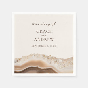Serviette En Papier Mariage en marbre d'Agate de pierre