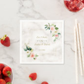 Serviette En Papier Mariage en marbre de Parties scintillant dorée Fle (En situation)