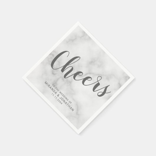 Serviette En Papier mariage en marbre élégant et élégant (Coin)