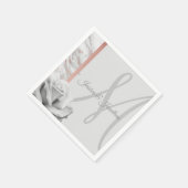 Serviette En Papier Mariage en marbre gris et rose (Coin)