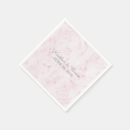 Serviette En Papier Mariage en marbre rose vif (Coin)