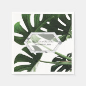 Serviette En Papier Mariage en marbre tropical Monstera (Devant)
