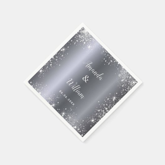 Serviette En Papier Mariage en métal monogramme parties scintillant ar (Coin)