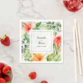 Serviette En Papier Mariage en Paradise Hibiscus Tropical et Palms (En situation)