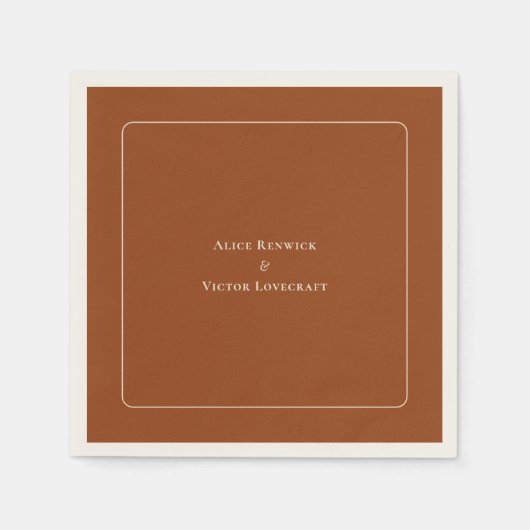 Serviette En Papier Mariage en terre cuite Boho Arch simple (Devant)