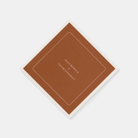 Serviette En Papier Mariage en terre cuite Boho Arch simple (Coin)