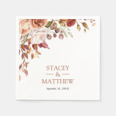 Serviette En Papier Mariage en terre cuite fleurie de Bohême (Devant)